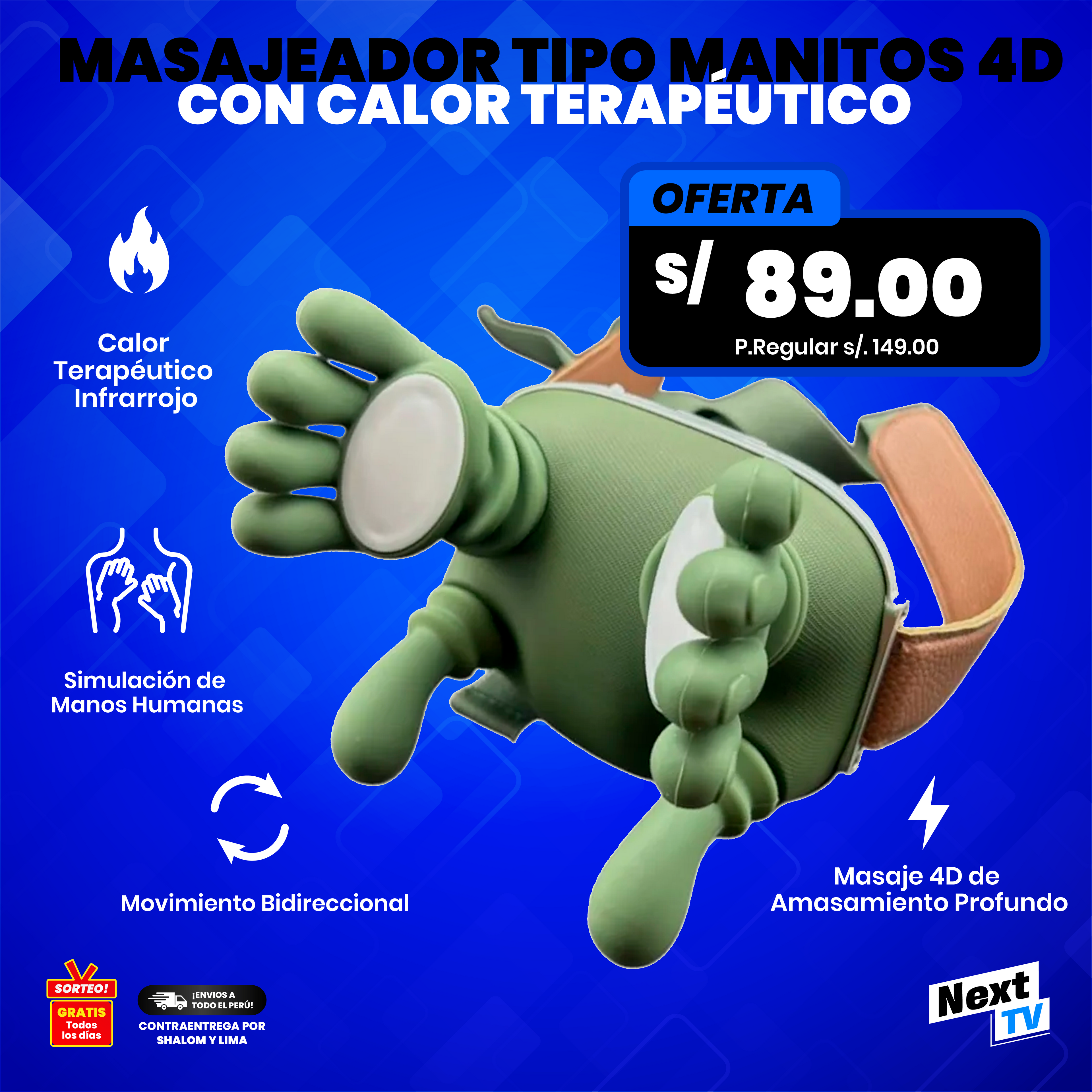 MASAJEADOR TIPO MANITOS 4D