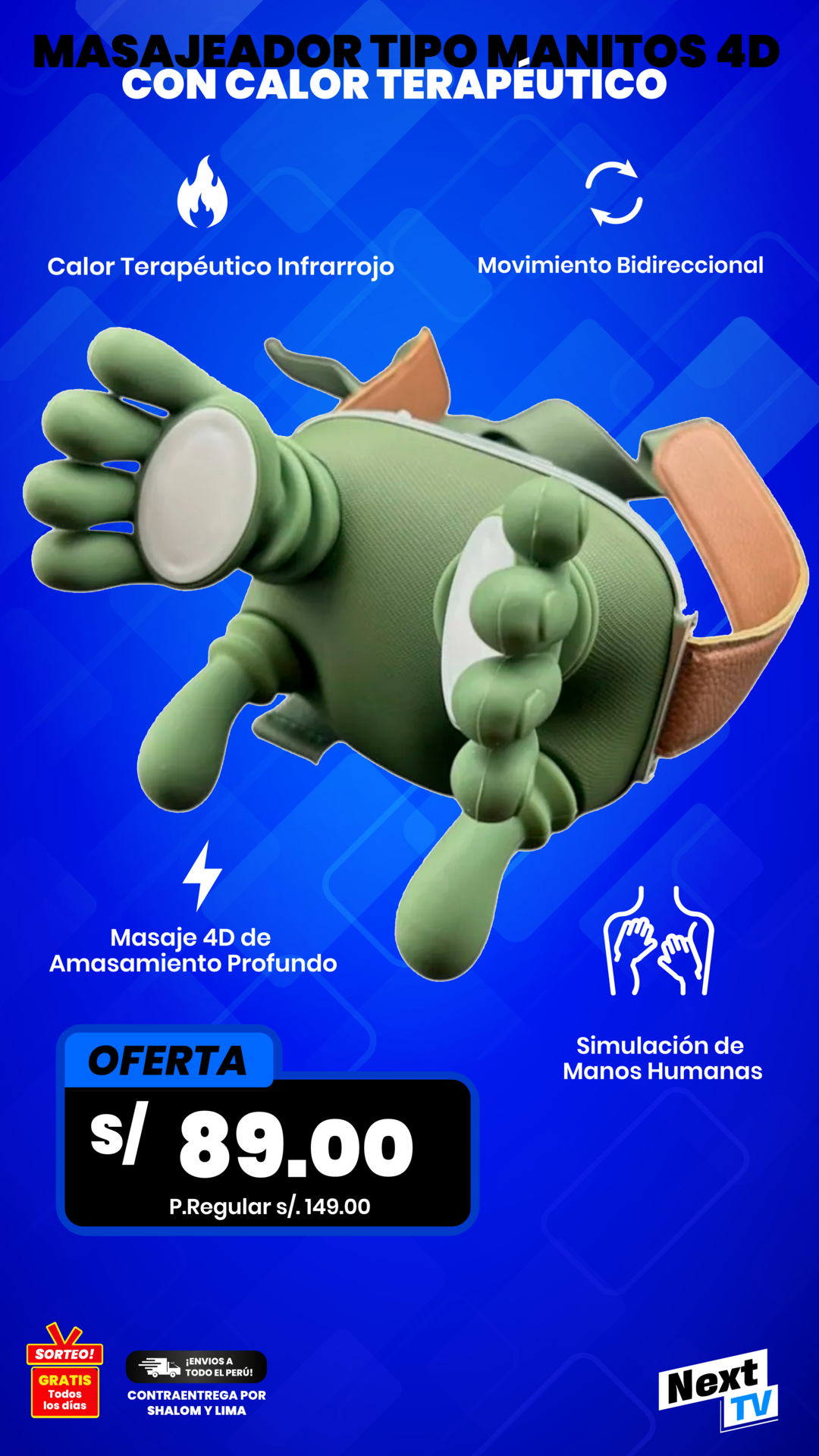 MASAJEADOR TIPO MANITOS 4D