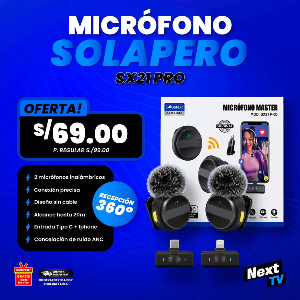 MICRÓFONO SOLAPERO SX21 PRO