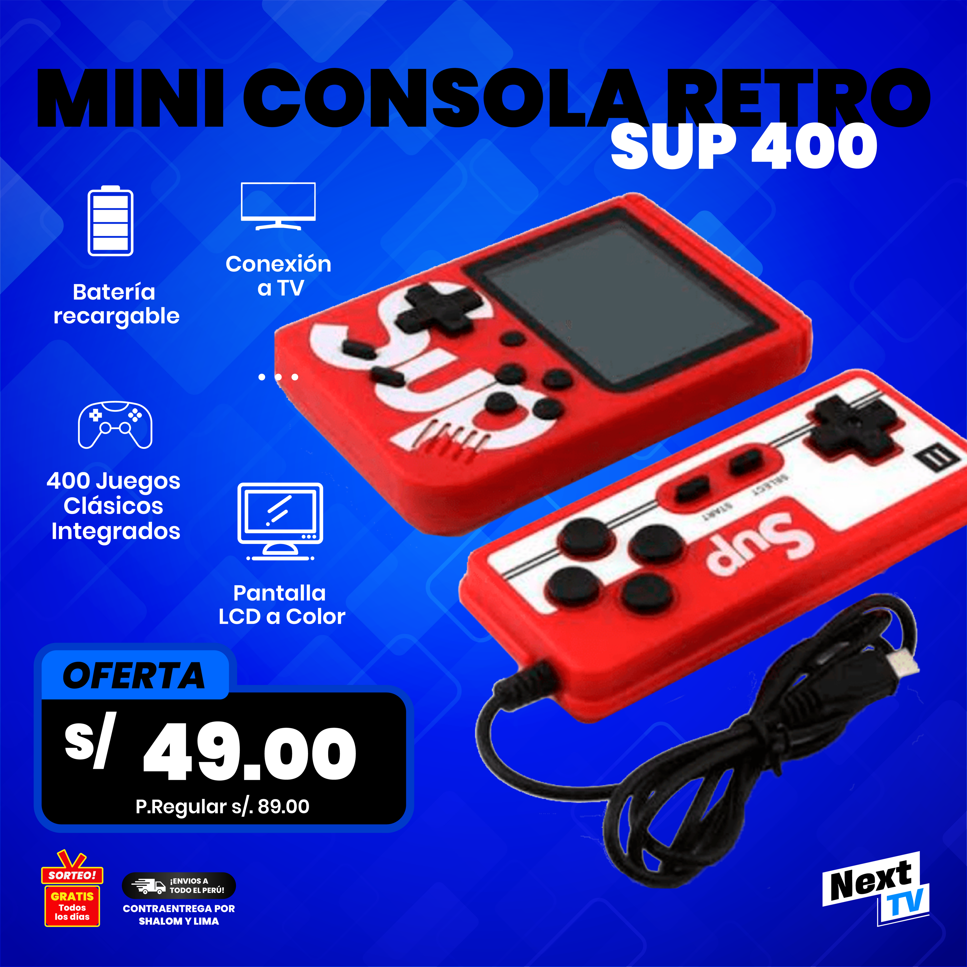 MINI CONSOLA RETRO SUP 400