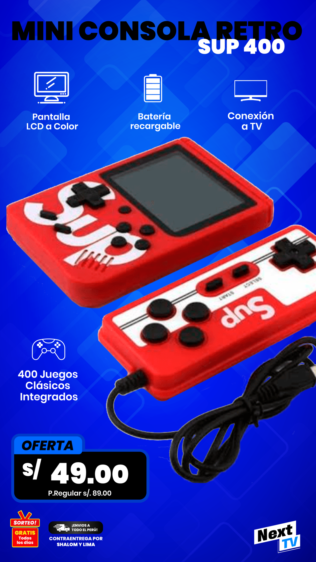 MINI CONSOLA RETRO SUP 400