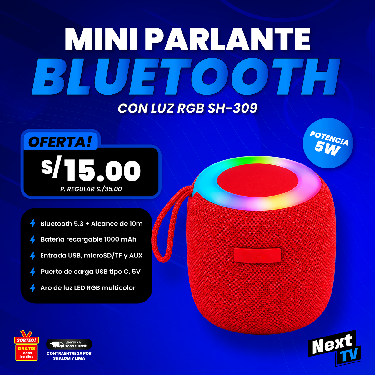 MINI PARLANTE BLUETOOTH SH-309 -P383