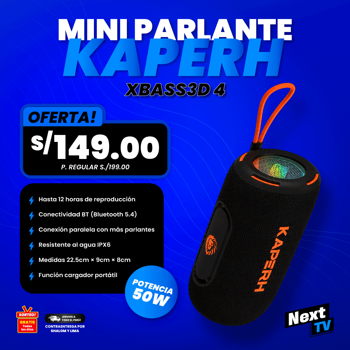 MINI PARLANTE KAPERH 125 - XBASS3D 4