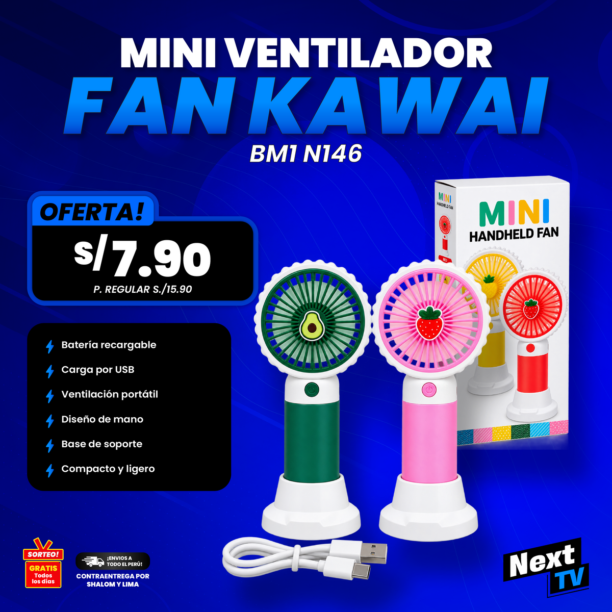 MINI VENTILADOR PORTATIL FAN KAWAI BM1 N146