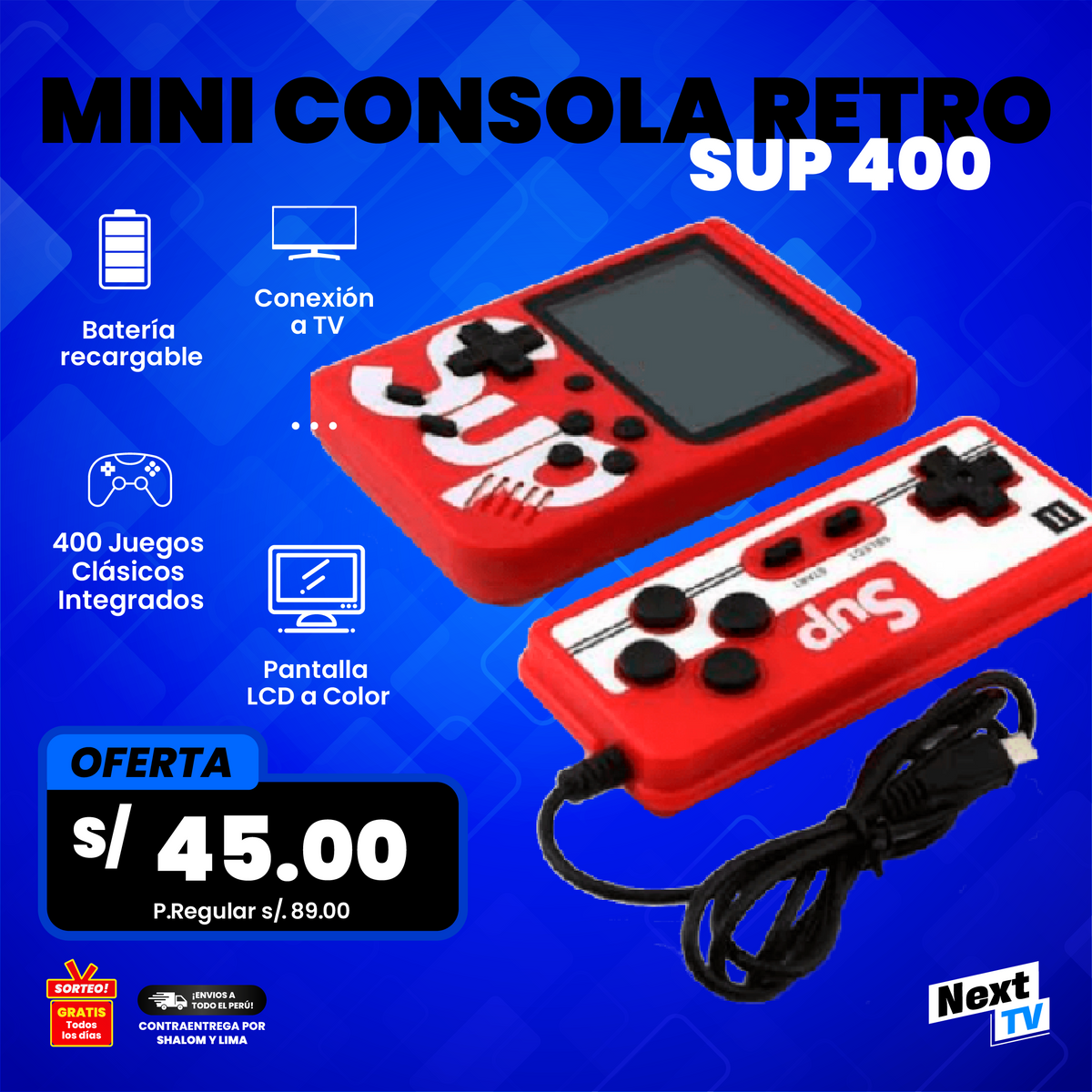 MINI CONSOLA RETRO SUP 400