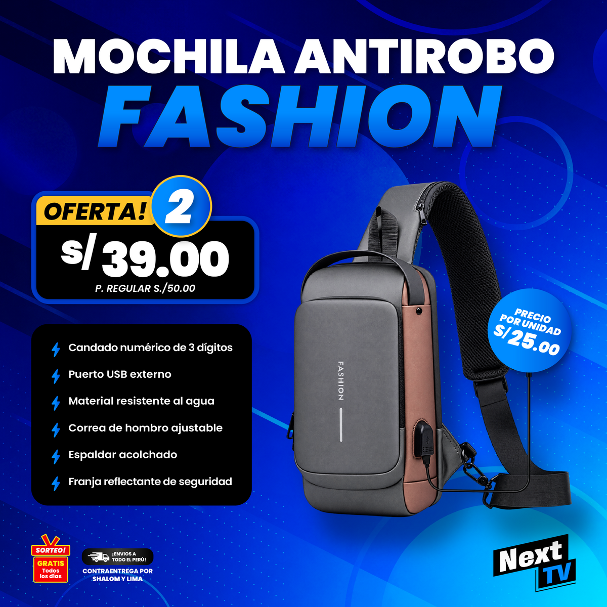 MOCHILA ANTIROBO FASHION