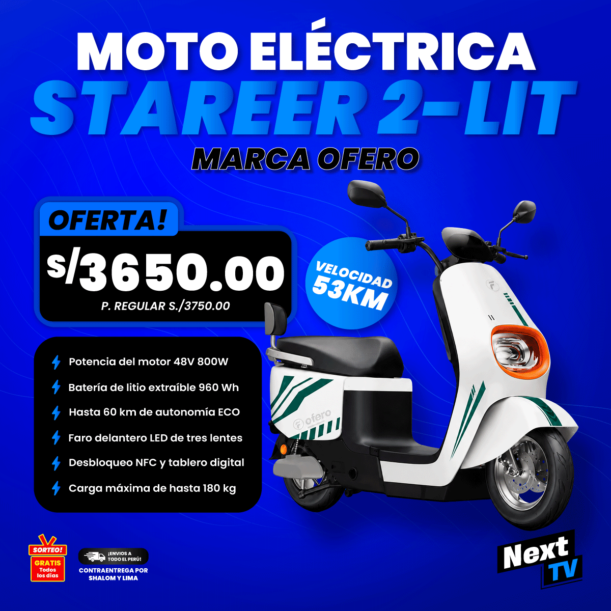 MOTO ELÉCTRICA OFERO STAREER 2-LIT