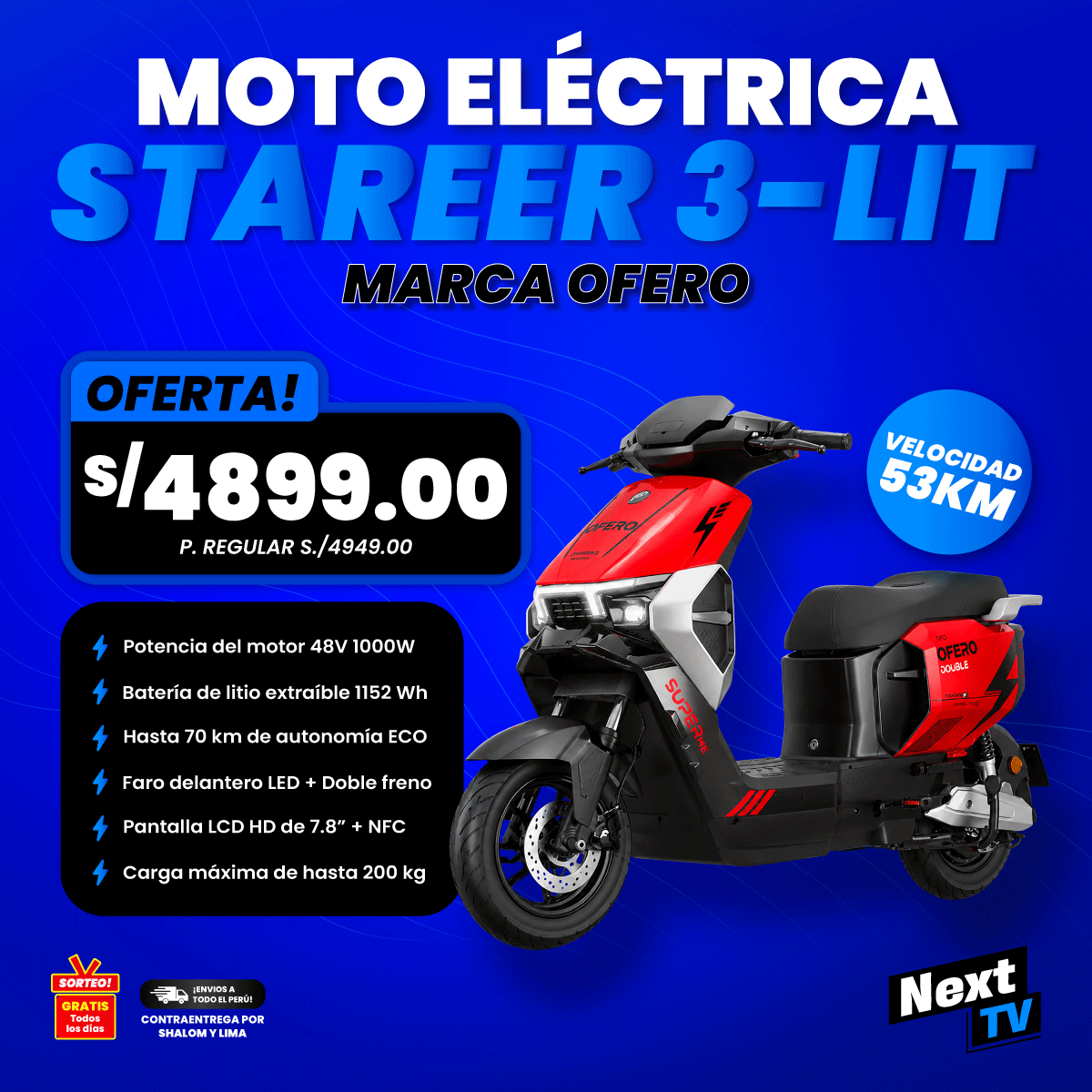 MOTO ELÉCTRICA OFERO STAREER 3-LIT