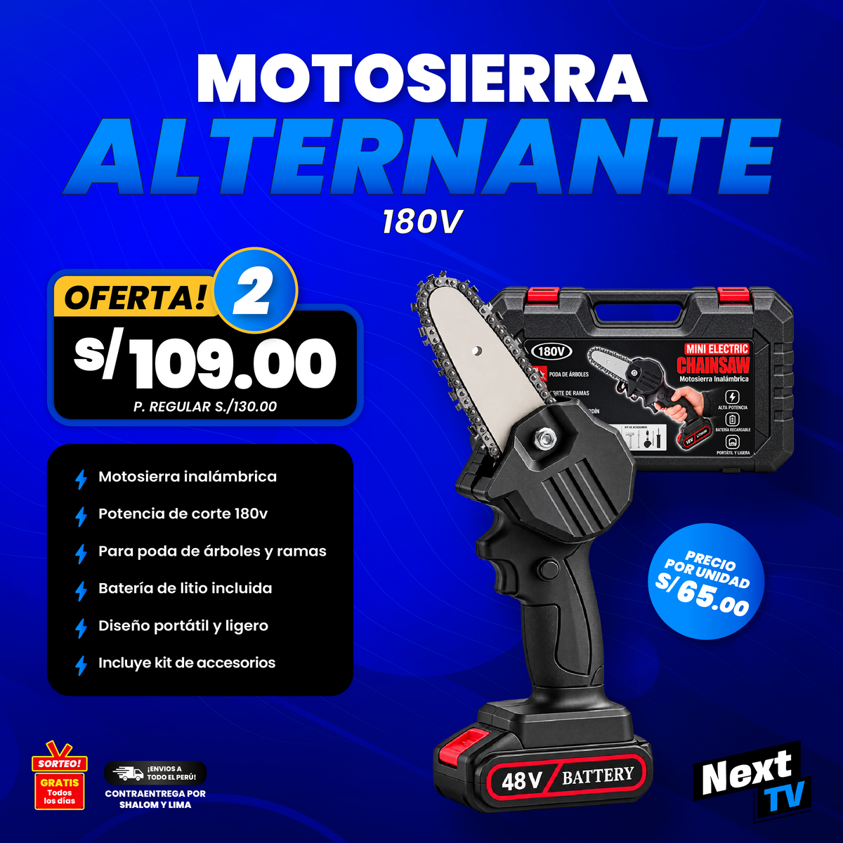 MOTOSIERRA ALTERNANTE 180V