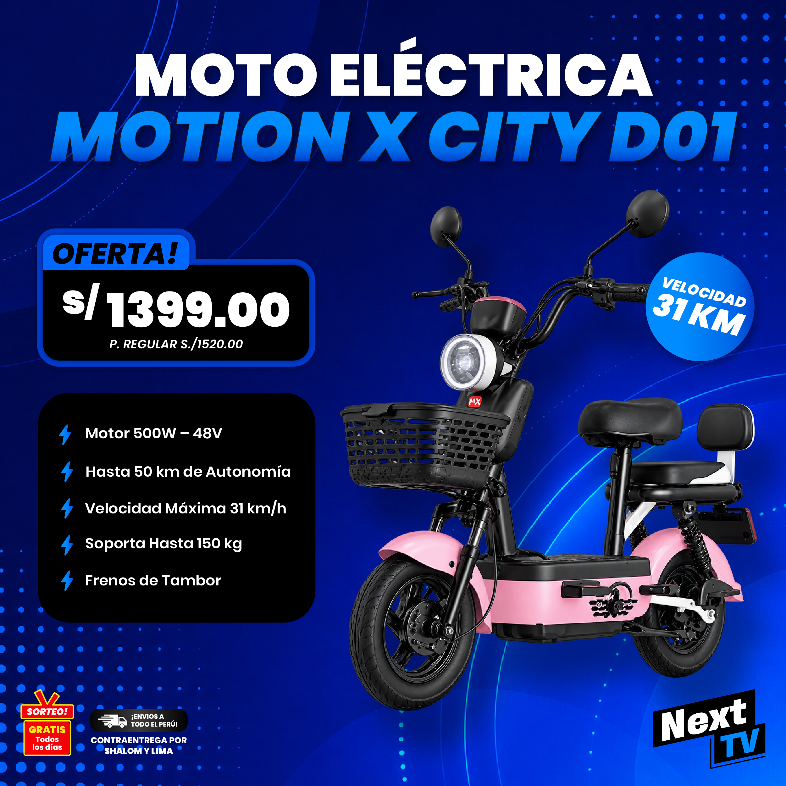 MOTO ELÉCTRICA MOTION X CITY D01