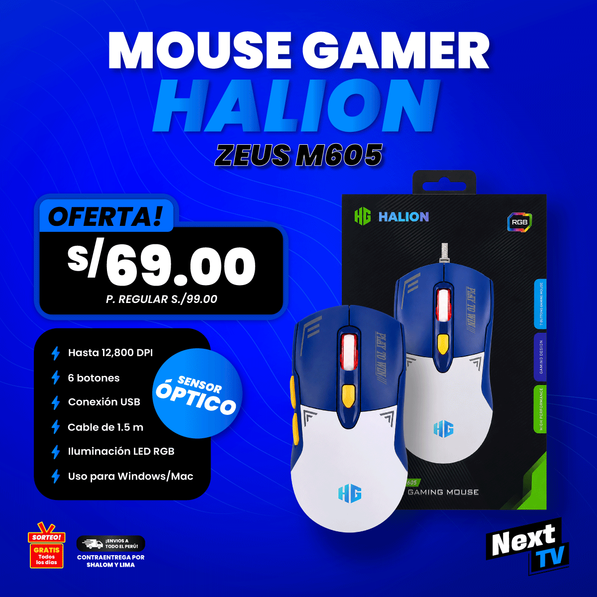 MOUSE GAMER HALION ZEUS M605