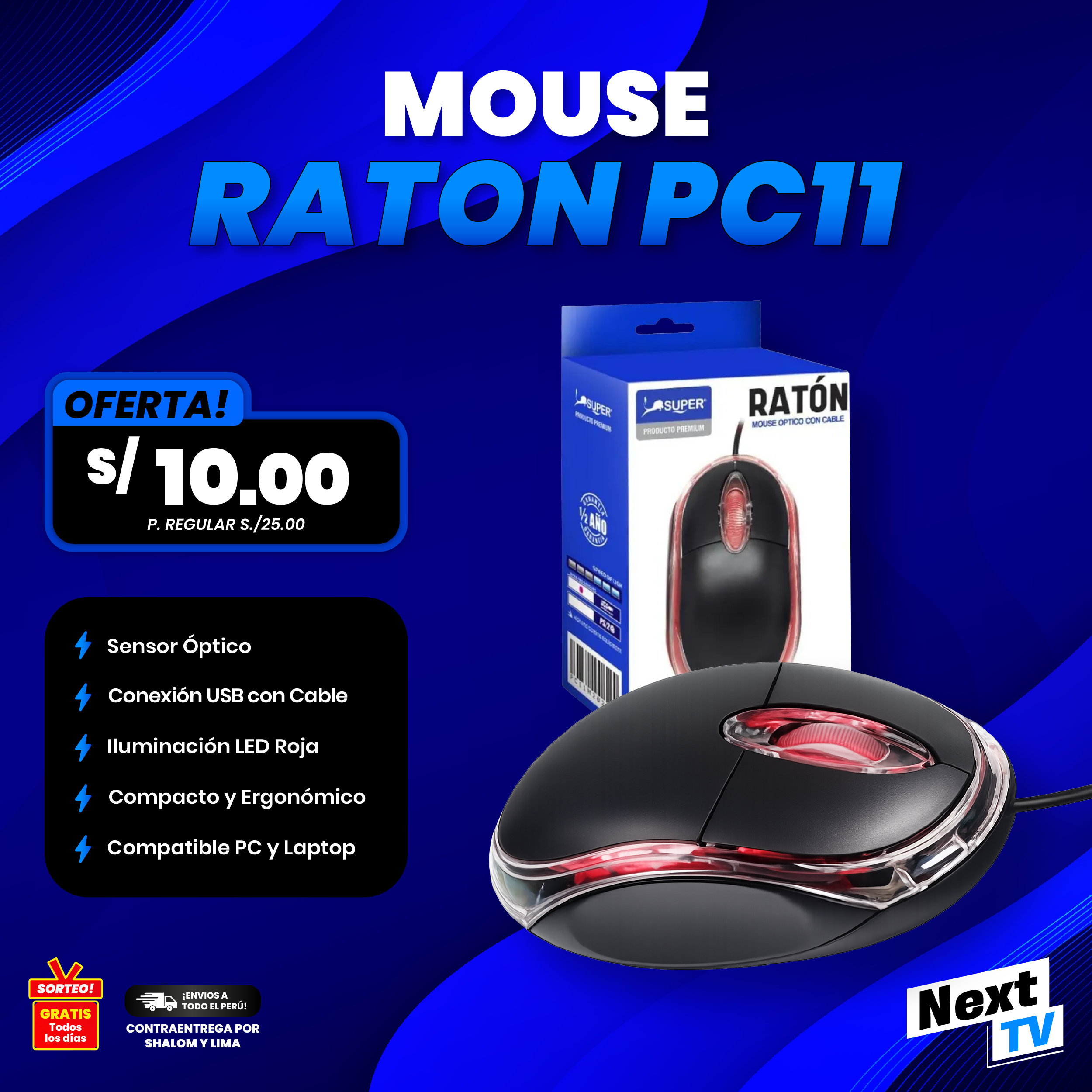 MOUSE OPTICO RATON PC11