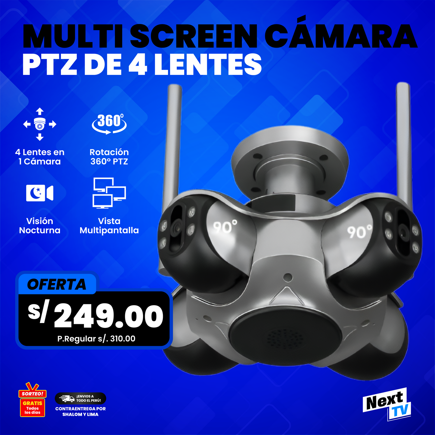 MULTI SCREEN CÁMARA PTZ DE 4 LENTES
