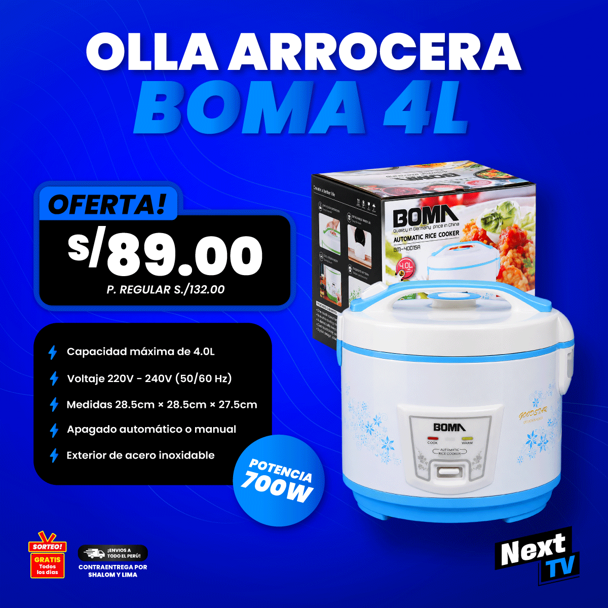 OLLA ARROCERA 4 LITROS 700W