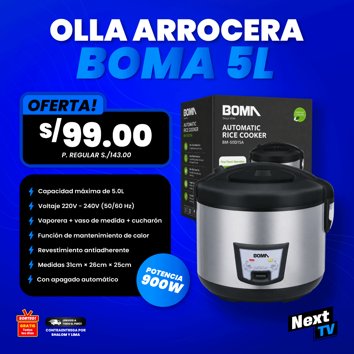 OLLA ARROCERA BOMA 5L 900W