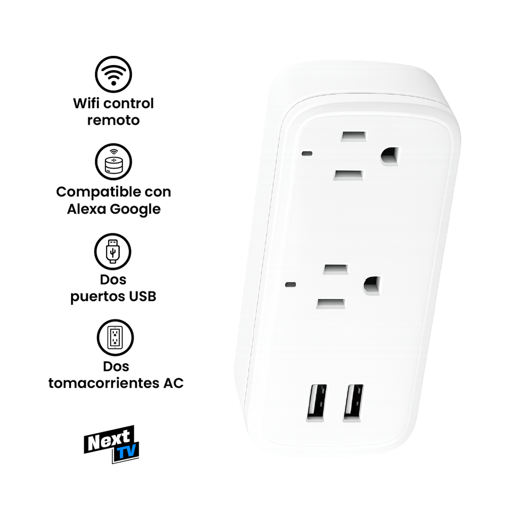 Adaptador de Enchufe Inteligente con USB
