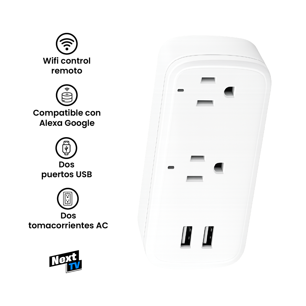 Adaptador de Enchufe Inteligente con USB