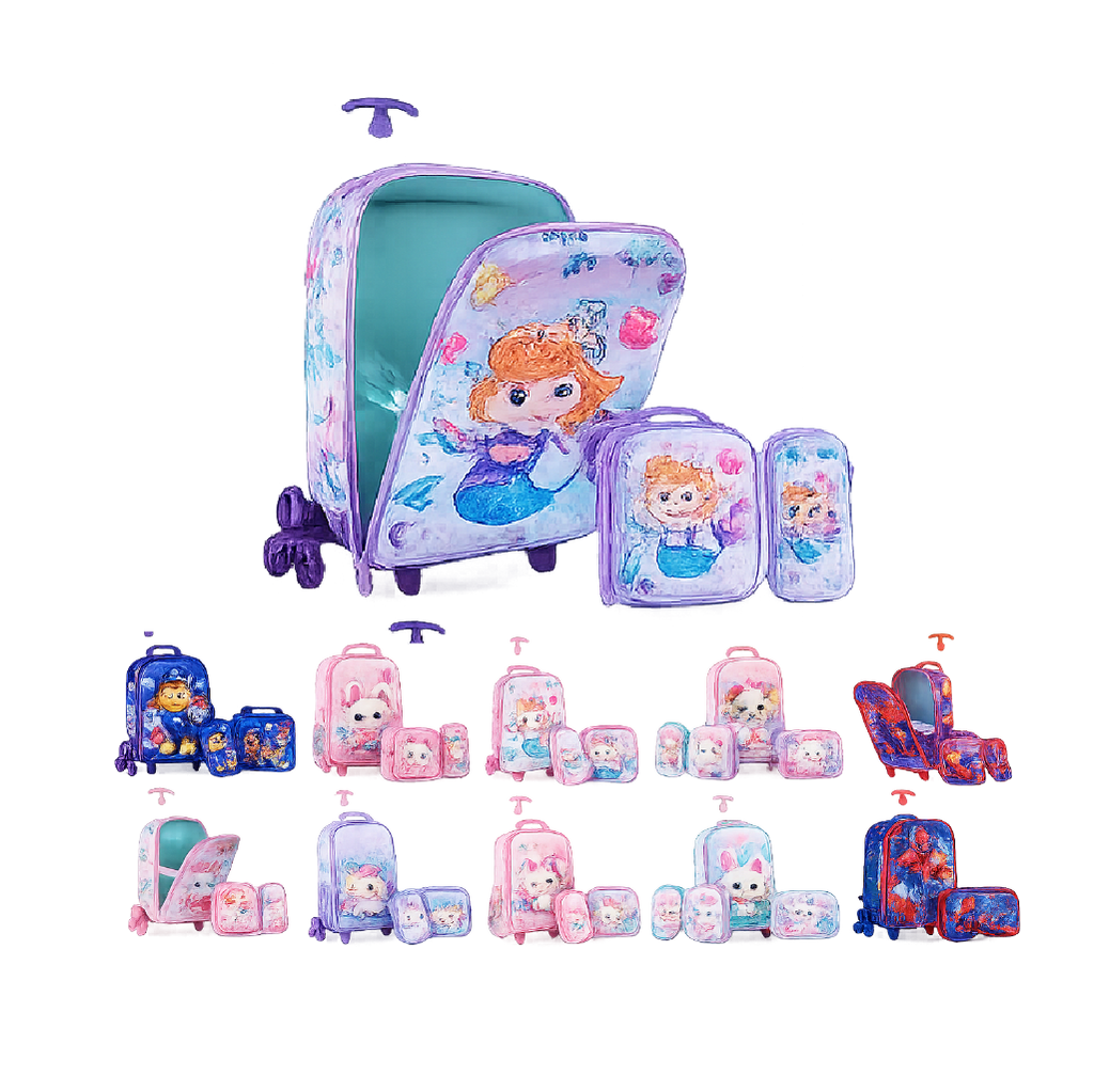 Set Mochila con Ruedas + Lonchera + Cartuchera