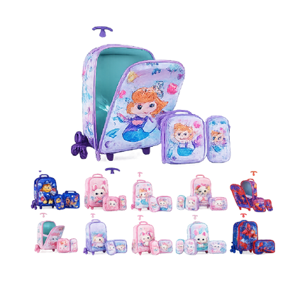 Set Mochila con Ruedas + Lonchera + Cartuchera