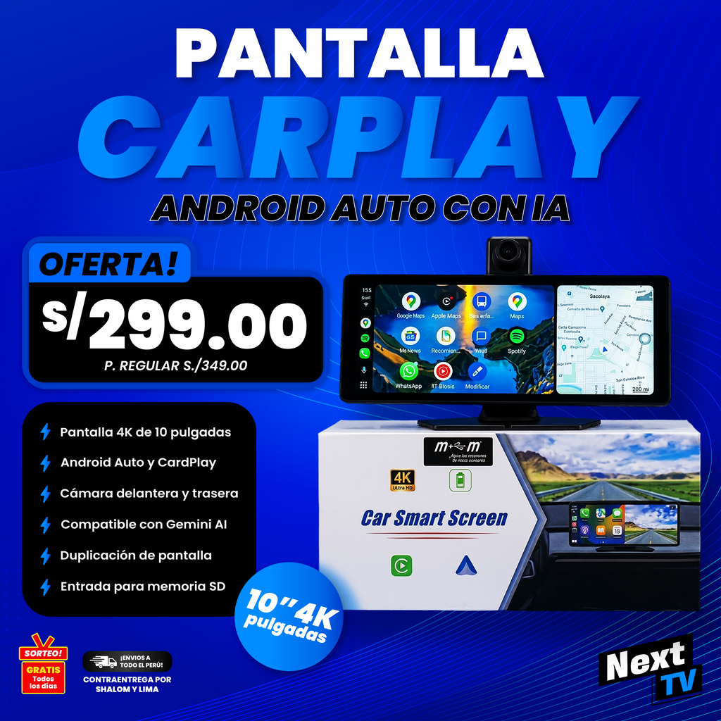 PANTALLA CARPLAY SMART SCREEN 14" 4K CON IA
