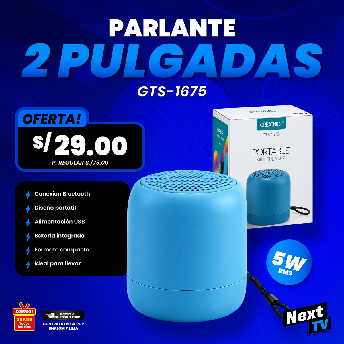 PARLANTE 2PULGADA GTS-1675