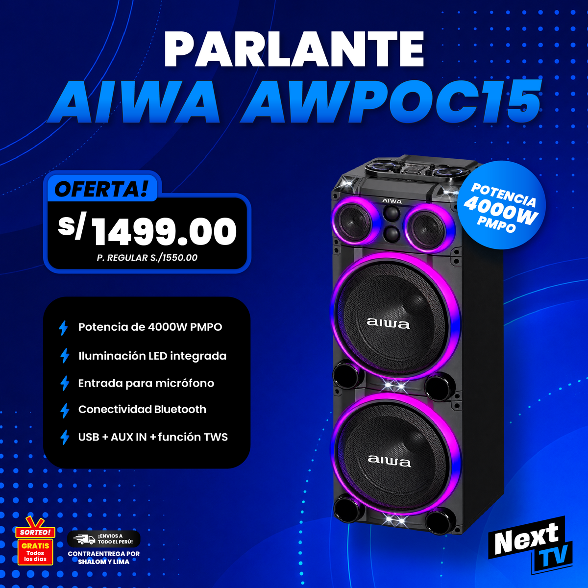 PARLANTE AIWA AWPOC15