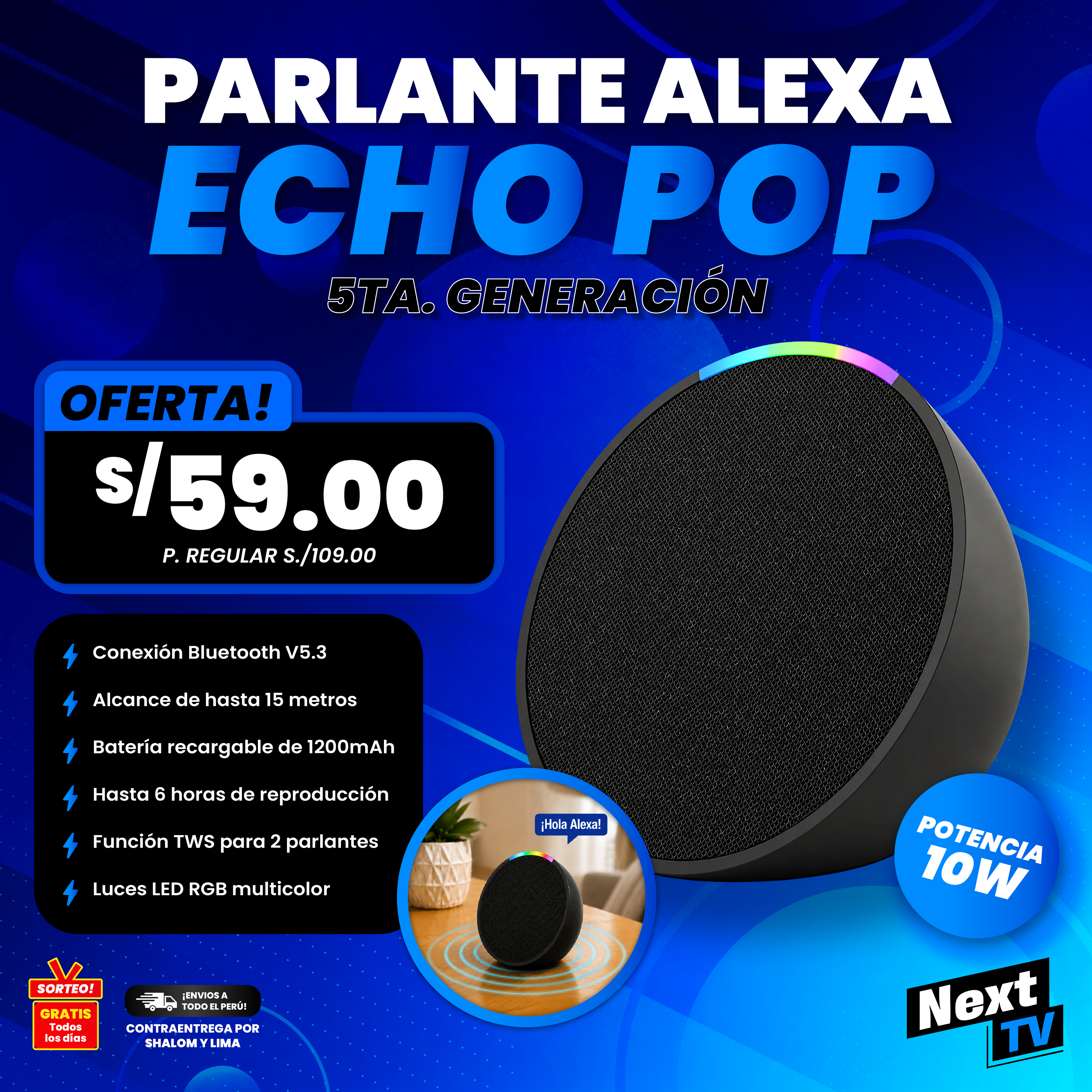 PARLANTE ALEXA ECHO POP - P961
