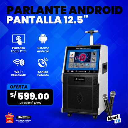 PARLANTE ANDROID CON PANTALLA TÁCTIL 12.5"