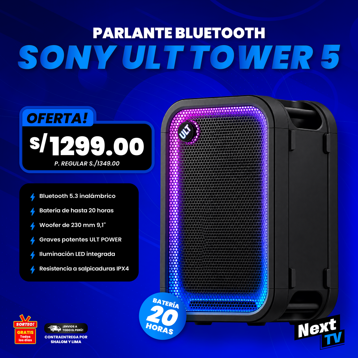 PARLANTE BT SONY ULT TOWER 5