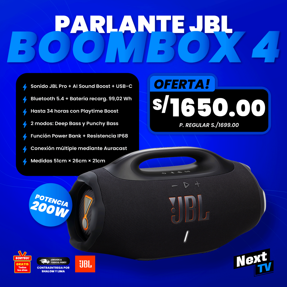 PARLANTE JBL BOOMBOX 4 - ORIGINAL
