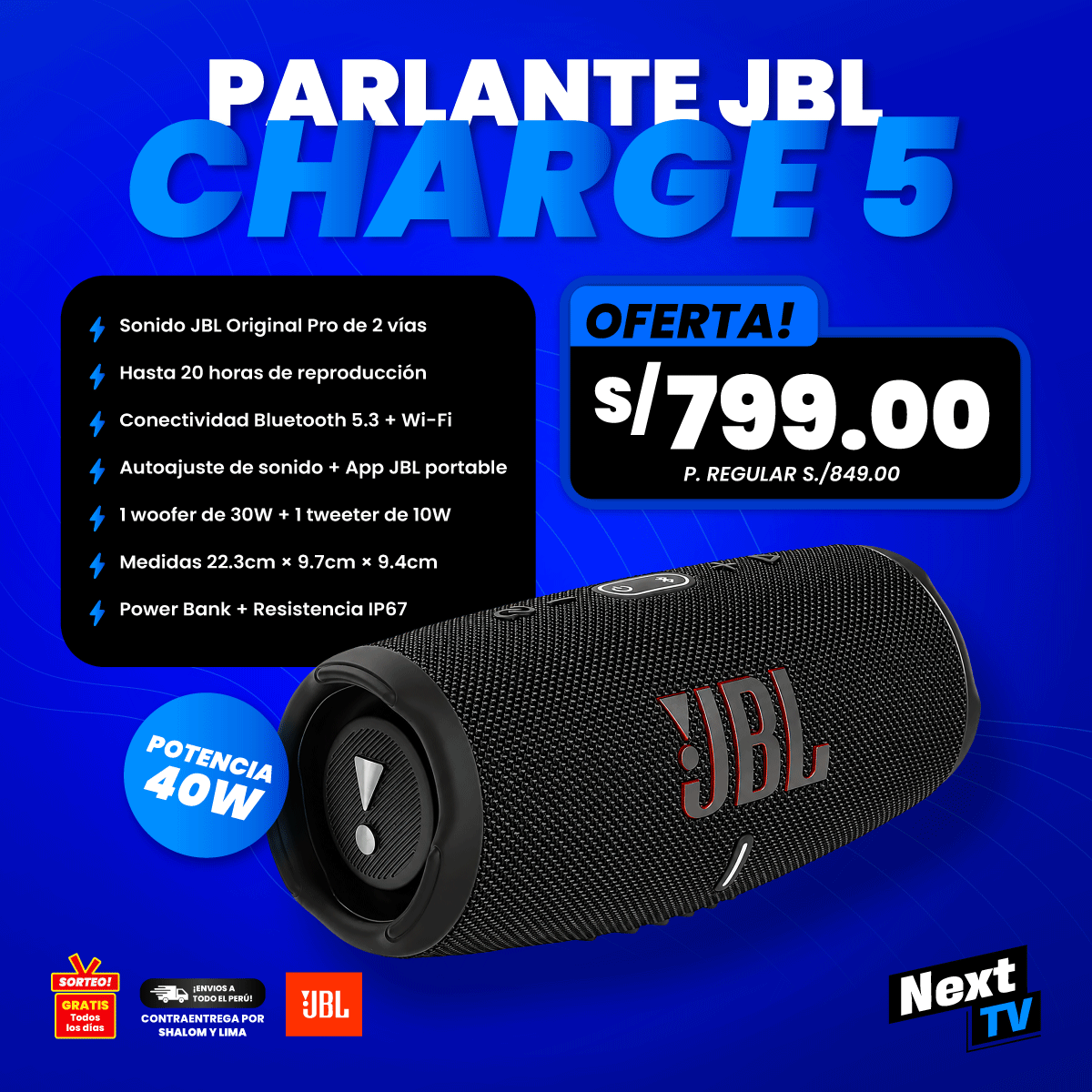 PARLANTE JBL CHARGE 5 WIFI - ORIGINAL