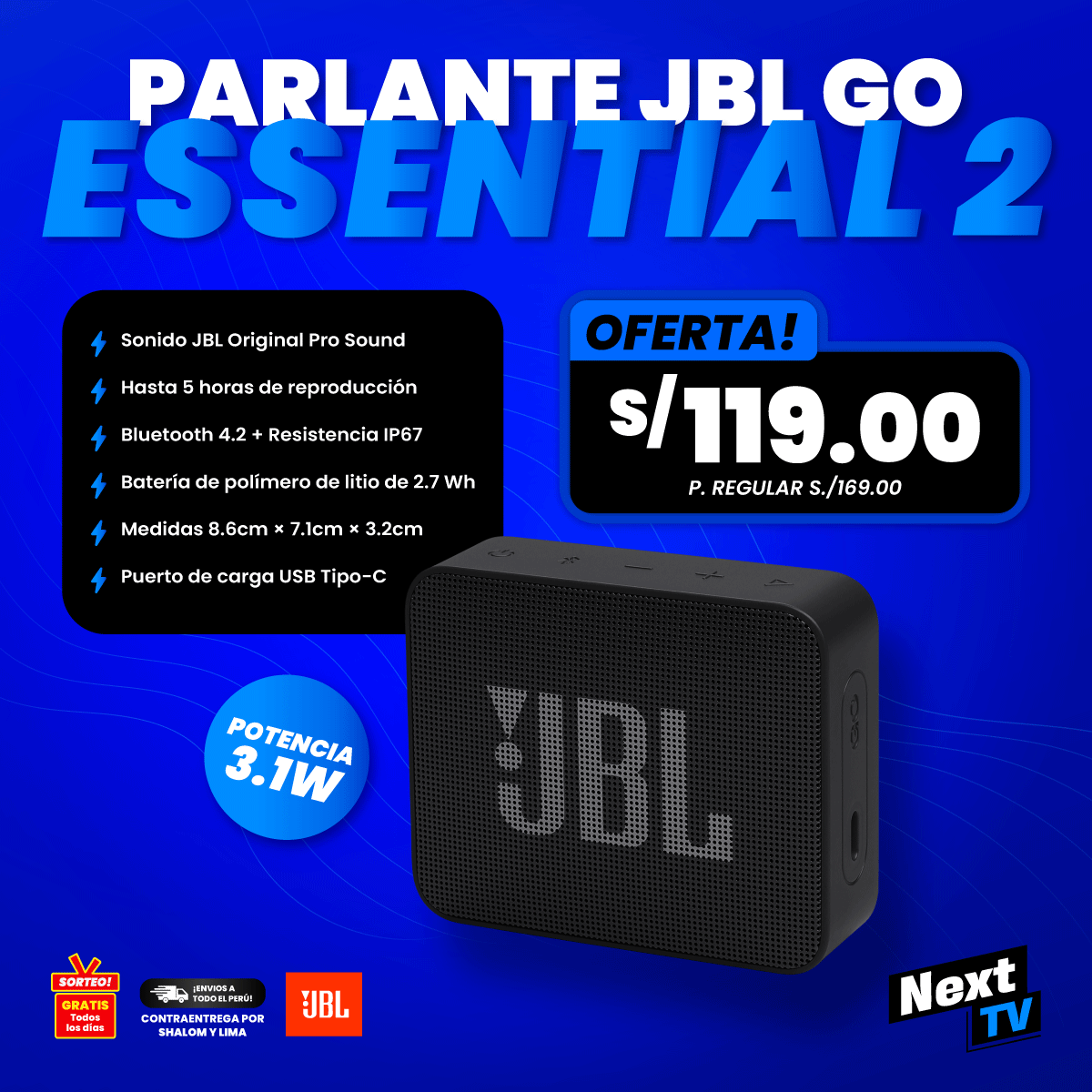 PARLANTE JBL GO ESSENTIAL 2 - ORIGINAL