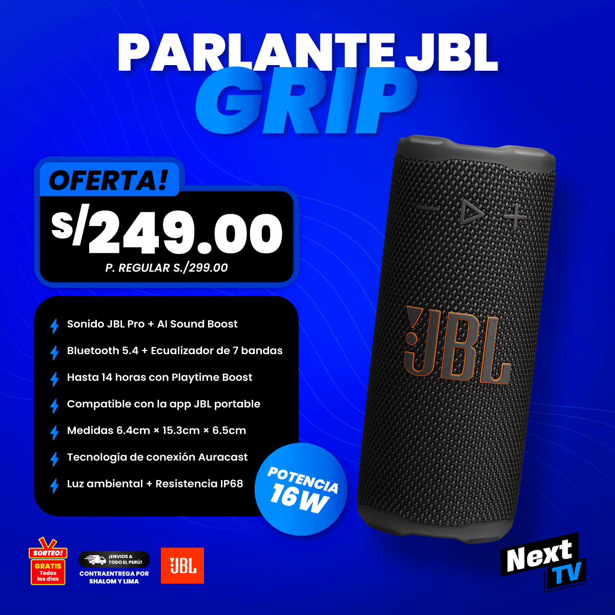 PARLANTE JBL GRIP - ORIGINAL