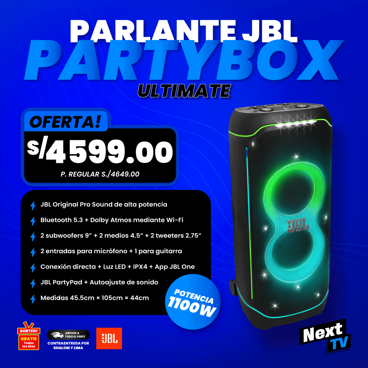 PARLANTE JBL PARTYBOX ULTIMATE - ORIGINAL