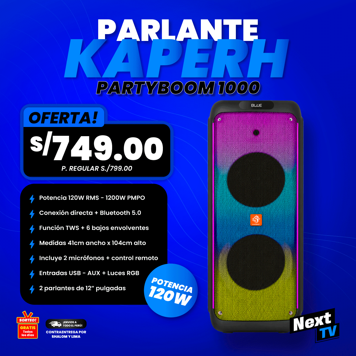 PARLANTE KAPERH - PARTYBOOM 1000