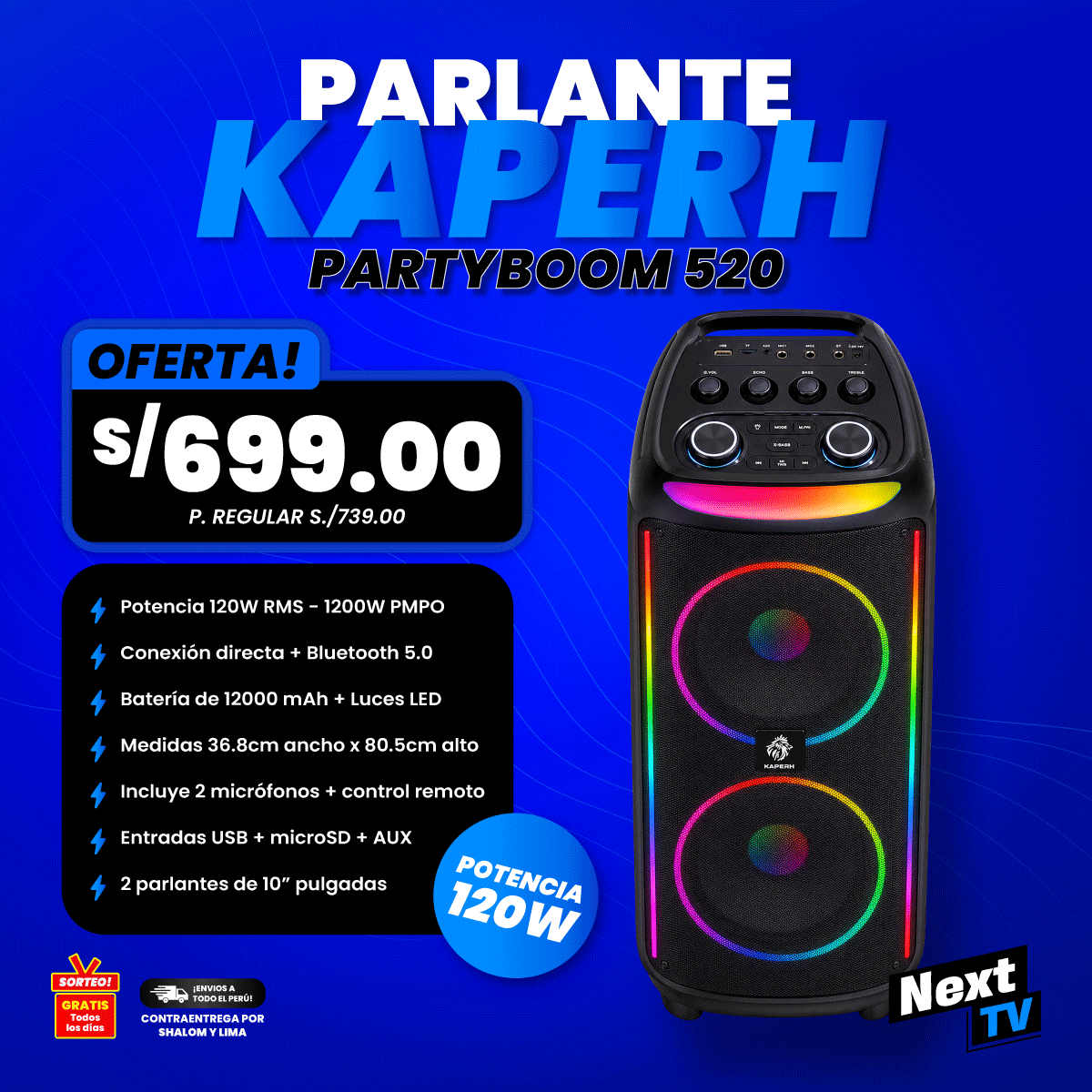 PARLANTE KAPERH - PARTYBOOM 520