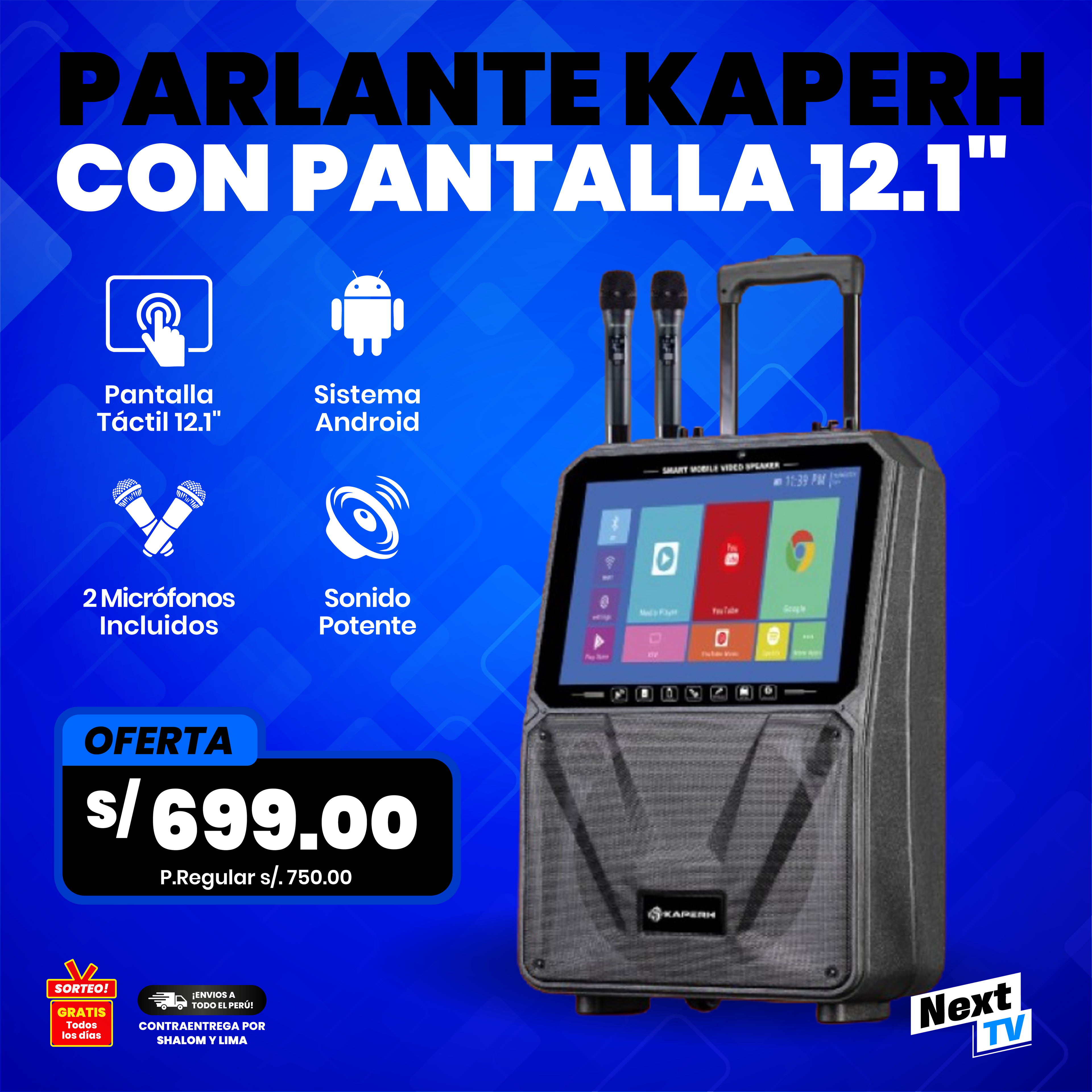 PARLANTE KAPERH CON PANTALLA 12.1”