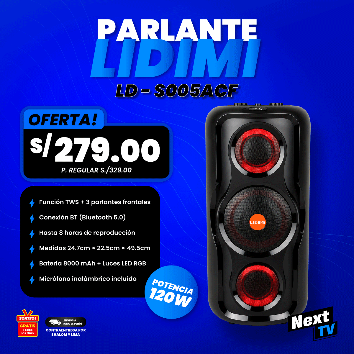 PARLANTE LIDIMI LD-S005AC_F 120W