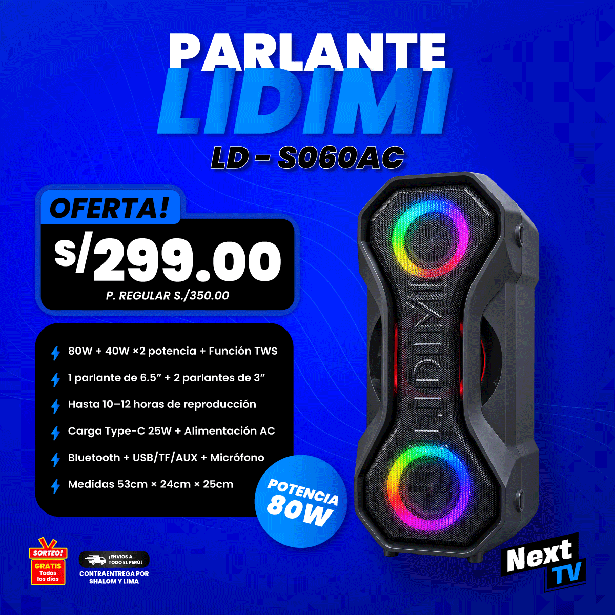 PARLANTE LIDIMI LD-S060AC - P834