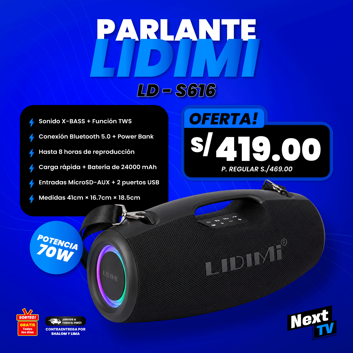 PARLANTE LIDIMI LD-S616
