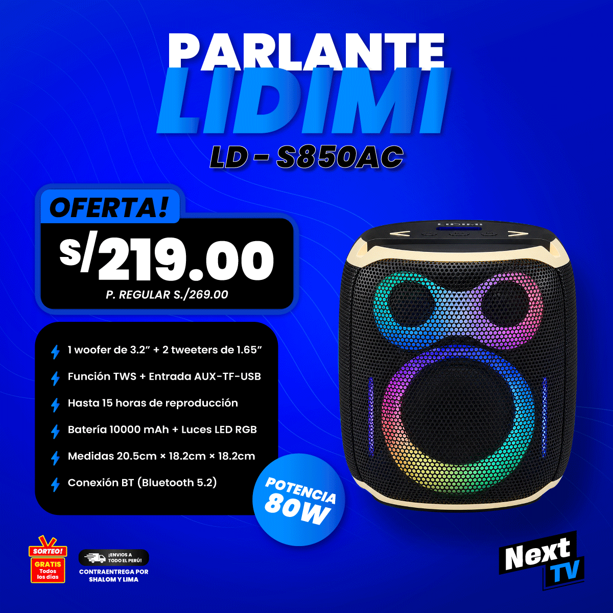 PARLANTE LIDIMI LD-S850AC
