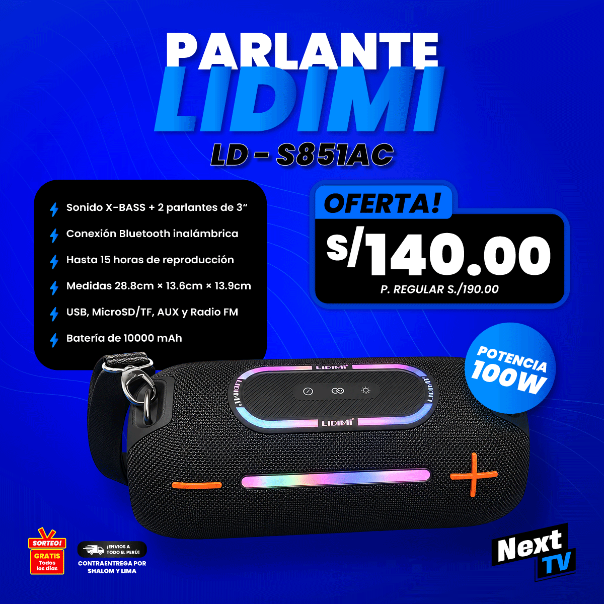 PARLANTE LIDIMI LD-S851AC 100W