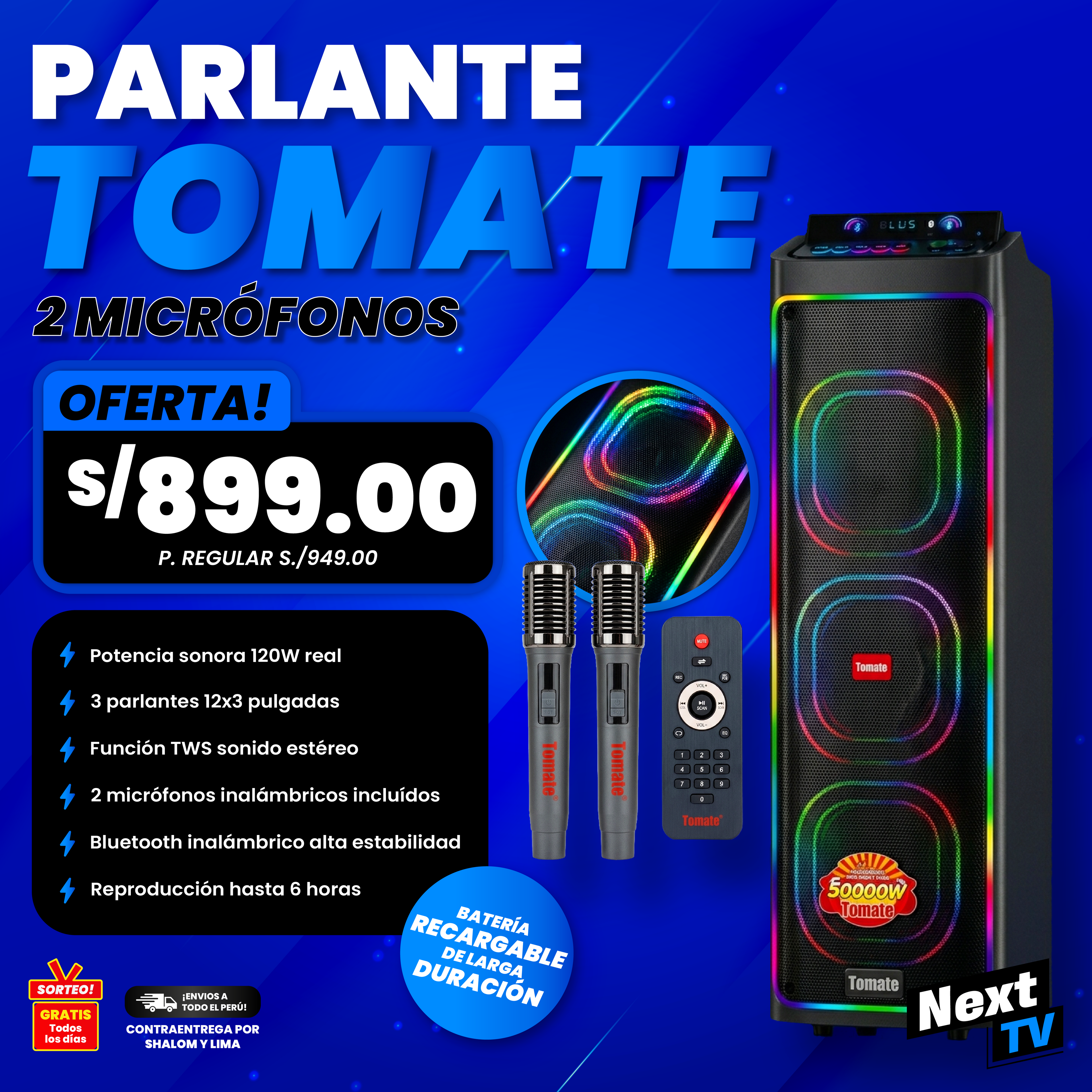 PARLANTE TOMATE 120W