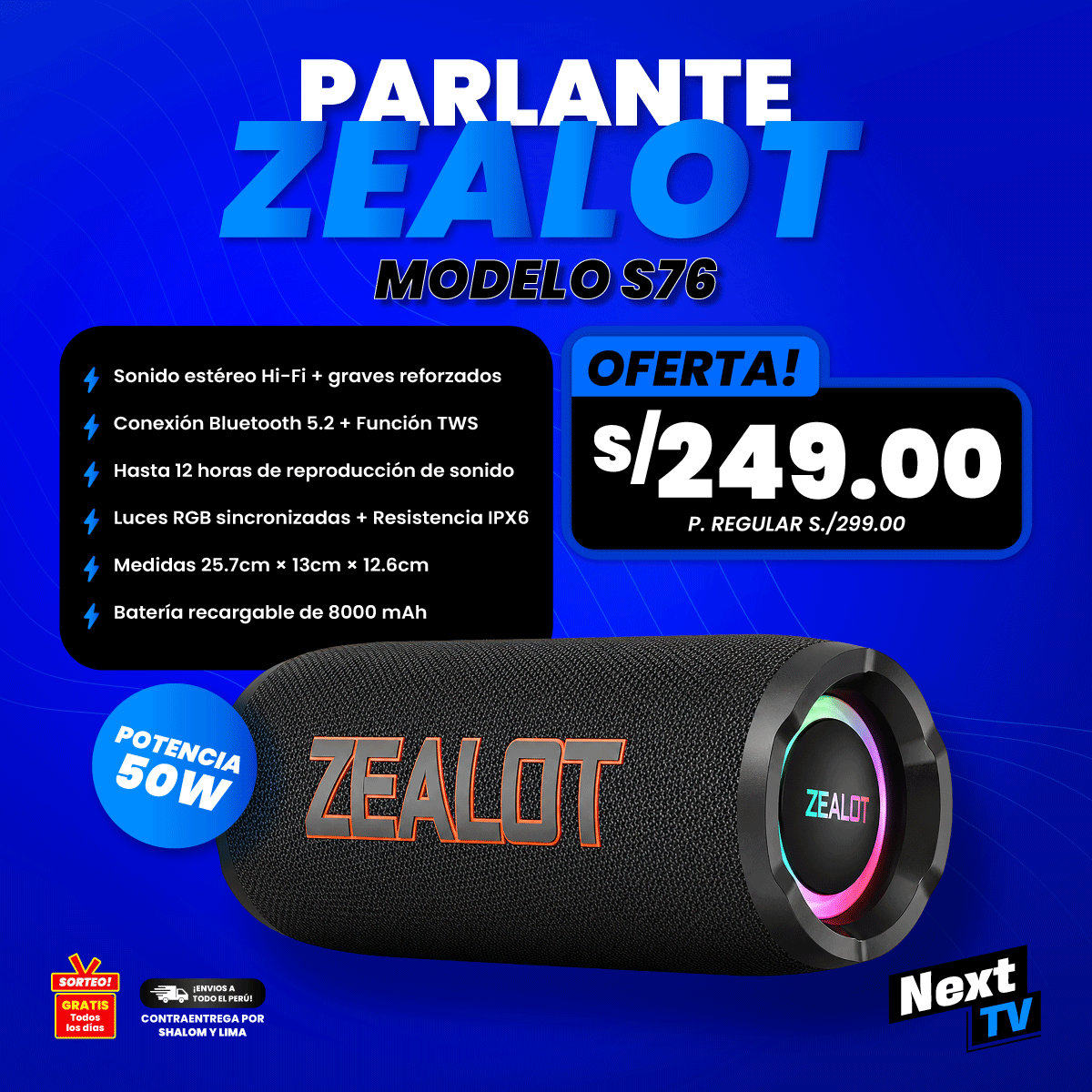 PARLANTE ZEALOT S76 50W