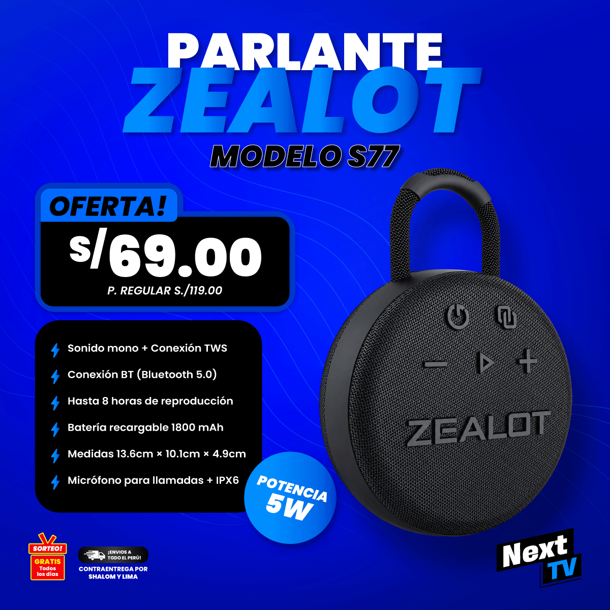PARLANTE ZEALOT S77 5W