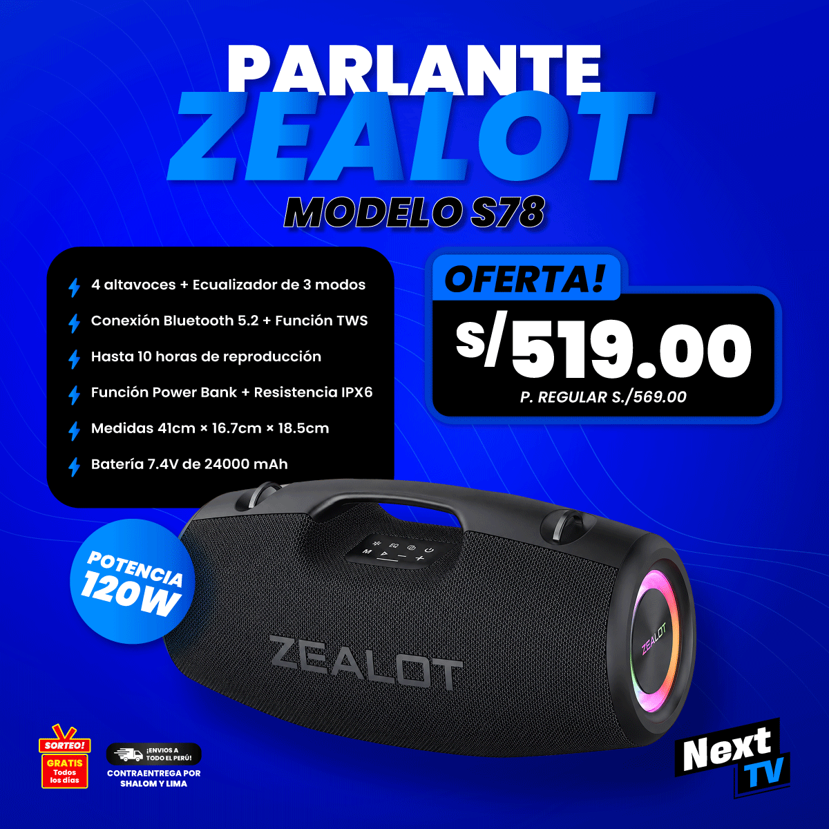 PARLANTE ZEALOT S78 120W