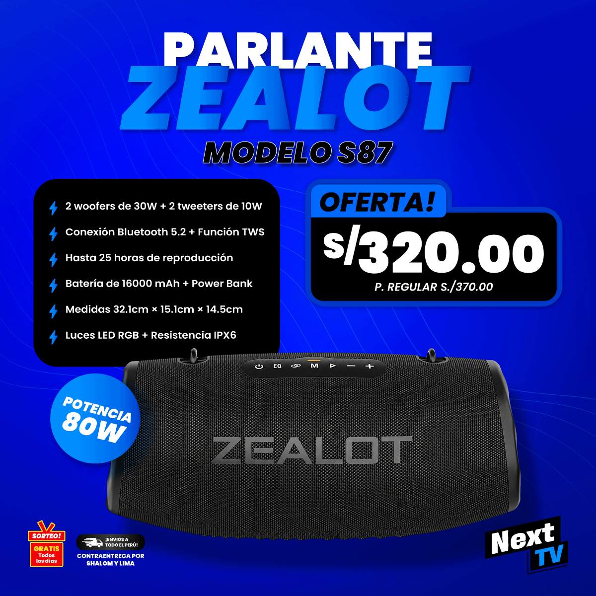 PARLANTE ZEALOT S87 80W