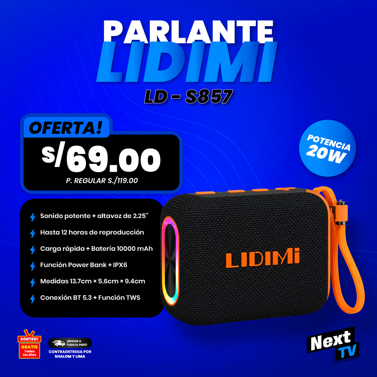 PARLANTE LIDIMI LD-S857