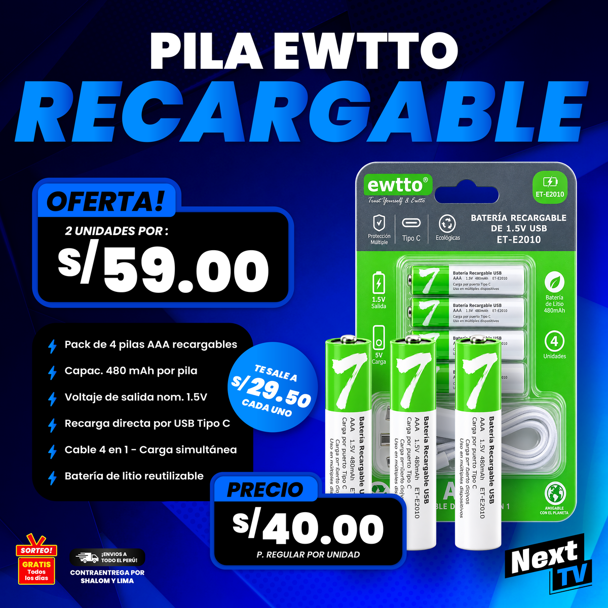PILA RECARGABLE ET-E2010 - N2323