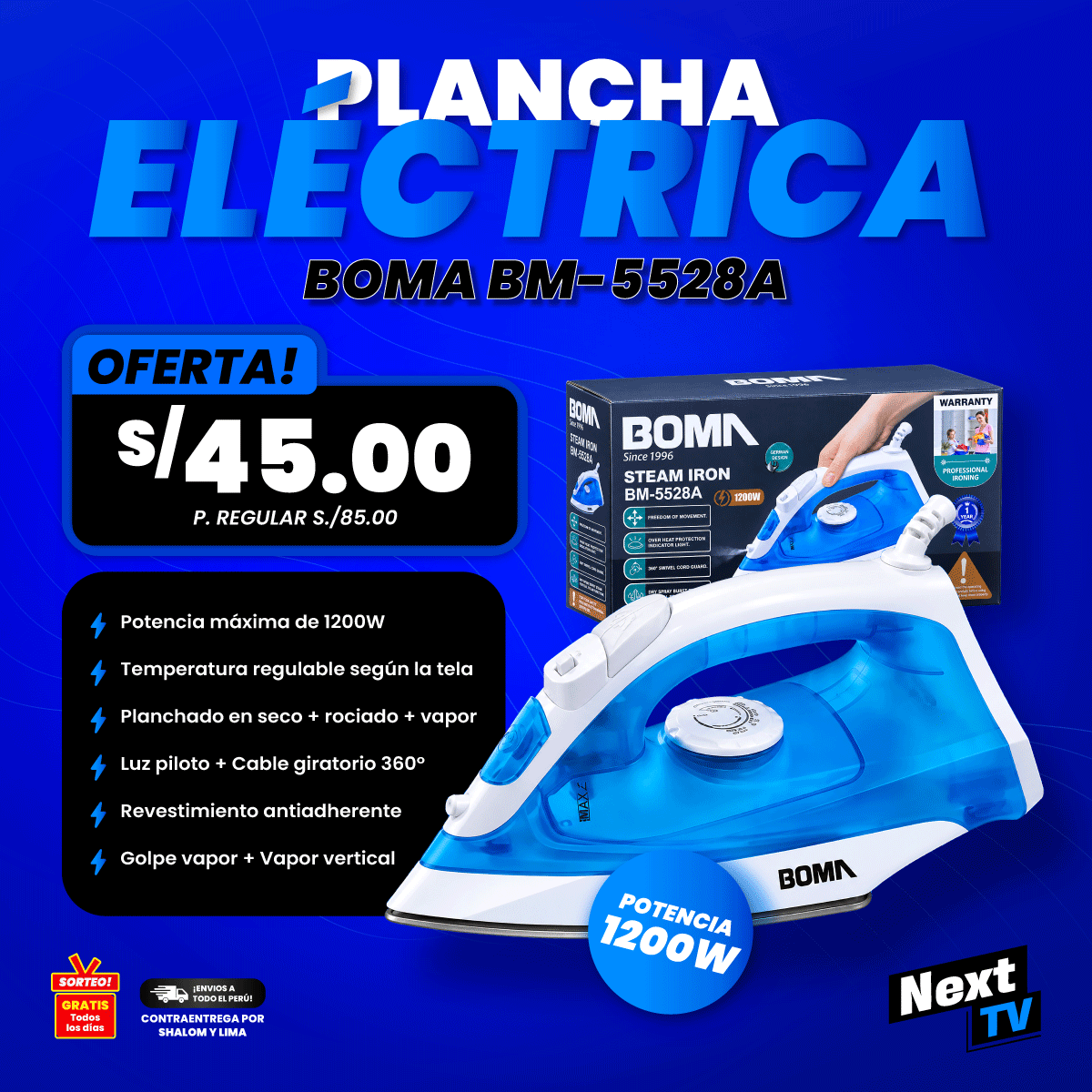 PLANCHA ELÉCTRICA 1200W BM-5528A - L177